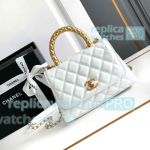 Replica Chane1 24A White Flap Women Bag with Top Handle Mini Size